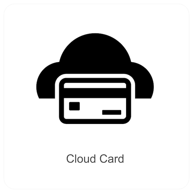 El concepto de tarjeta en la nube y icono de computación
