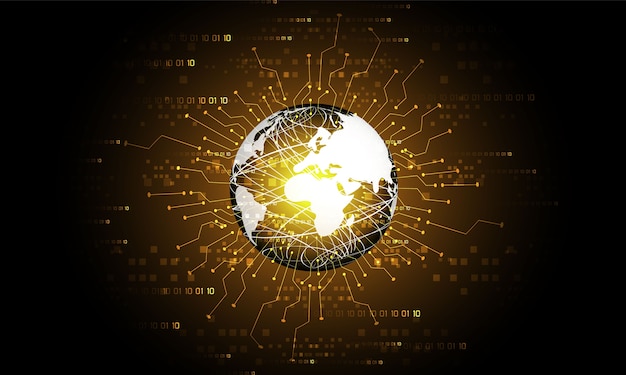 concepto de tecnología abstracto mundo y enlace digital