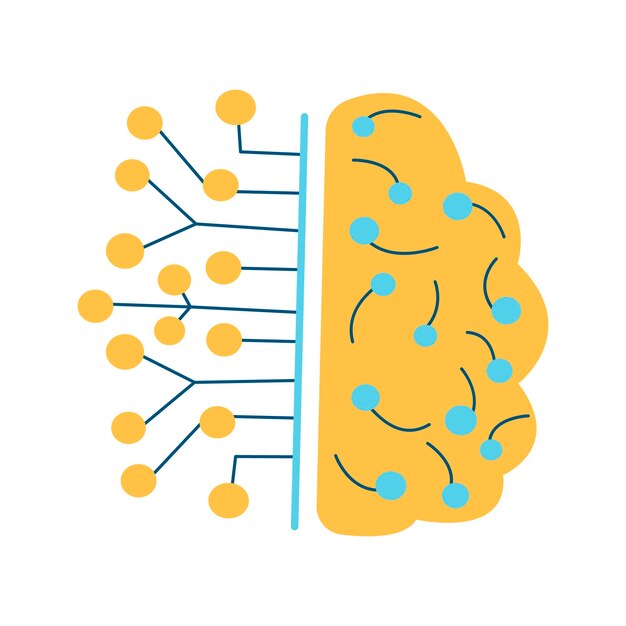 Concepto de tecnología de ai del cerebro Ilustración de símbolo de vector de inteligencia artificial