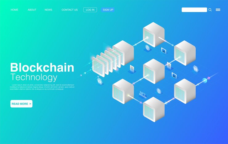 Vector concepto de tecnología blockchain vector eps 10