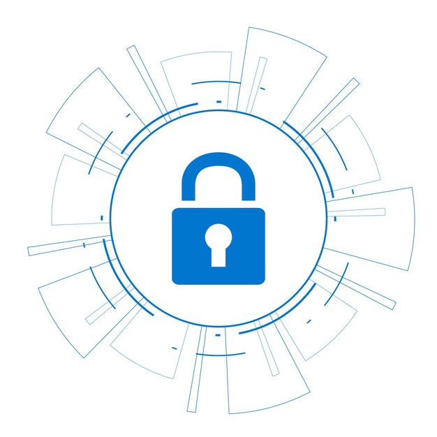 Concepto de tecnología de ciberseguridad Escudo con icono de agujero de llave Ilustración vectorial de datos personales