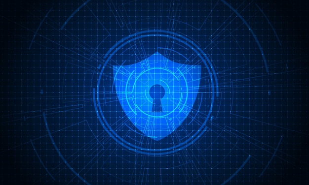 Concepto de tecnología de ciberseguridad Escudo con icono de agujero de llave Ilustración vectorial de datos personales