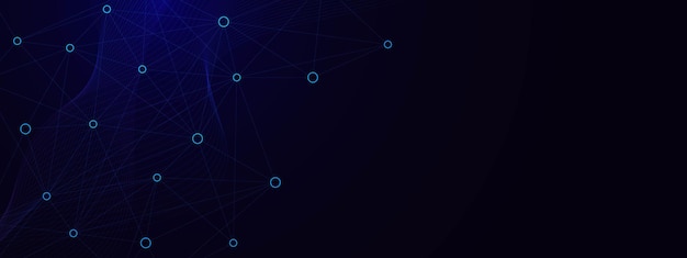Concepto de tecnología de conexión de red abstracta con diseño de fondo de círculo y líneas de conexión