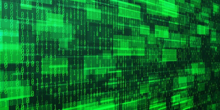 Vector concepto de tecnología de datos digitales ciberespacio futurista verde ilustración vectorial