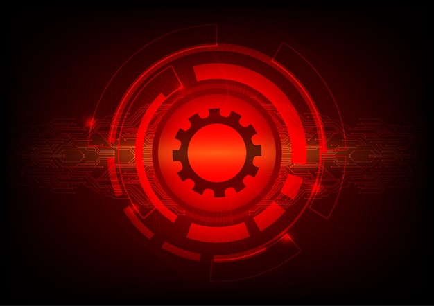 Vector concepto de tecnología digital de fondo abstracto de color rojo