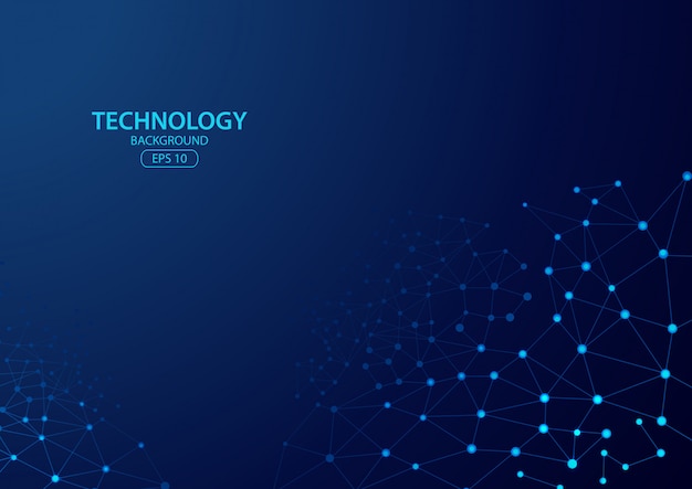 Concepto de tecnología digital con fondo azul. Ilustración