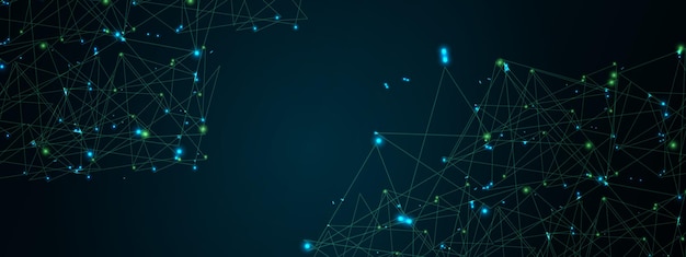 Concepto de tecnología digital futurista de grandes datos generada por computadora imagen de una red de líneas conectadas