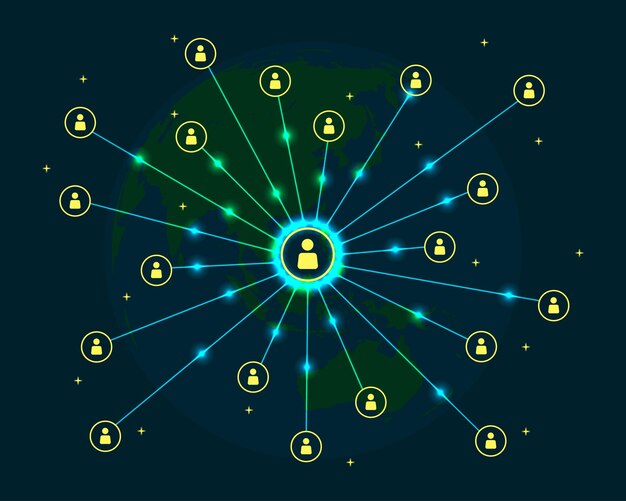 Concepto de tecnología empresarial Conexión profesional de redes de fondo Interfaz futurista