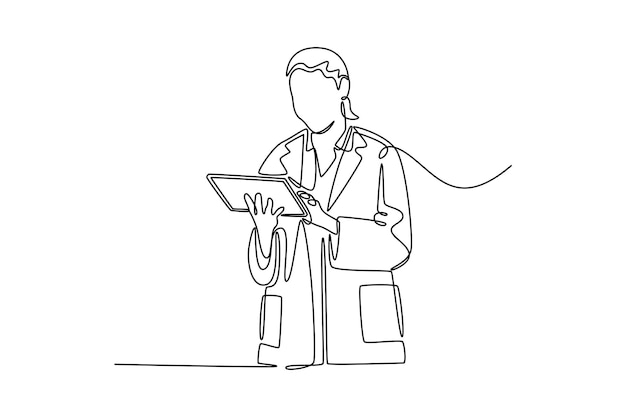 Concepto de tecnología femenina Diseño de dibujo de línea única Ilustración gráfica vectorial