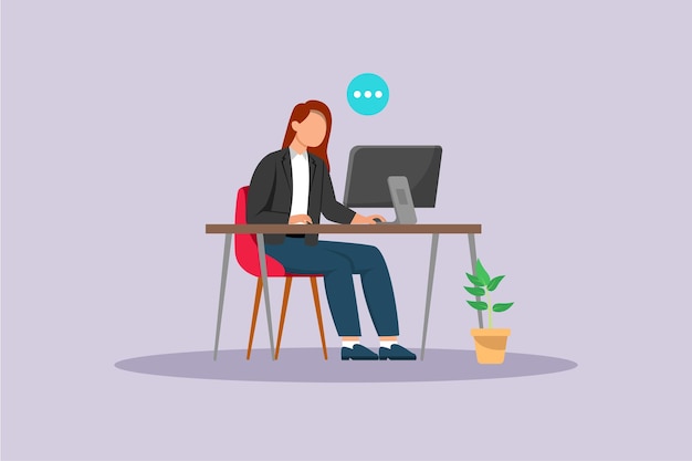 Concepto de tecnología femenina Ilustración vectorial plana de colores aislada