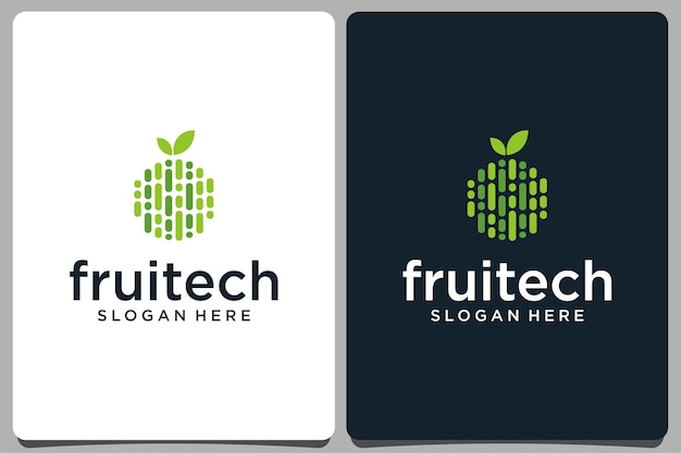 CONCEPTO DE TECNOLOGÍA DE FRUTAS DISEÑO DE LOGOTIPO