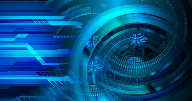 Concepto de tecnología futura de circuito cibernético azul