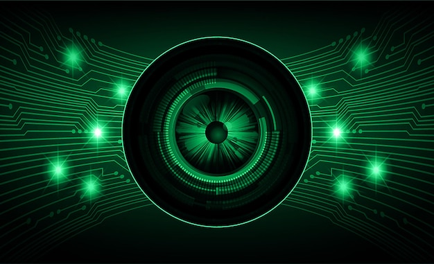Concepto de tecnología futura del circuito cibernético ocular