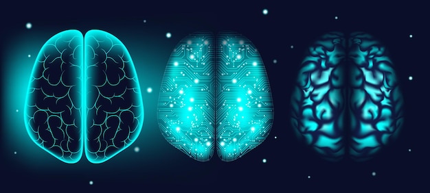 Concepto de tecnología futurista de la mente cibernética