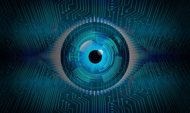 concepto de tecnología del futuro del circuito de ojo cibernético antecedentes