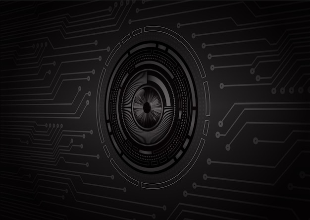 concepto de tecnología del futuro del circuito de ojo cibernético antecedentes