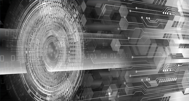 concepto de tecnología del futuro del circuito de ojo cibernético antecedentes