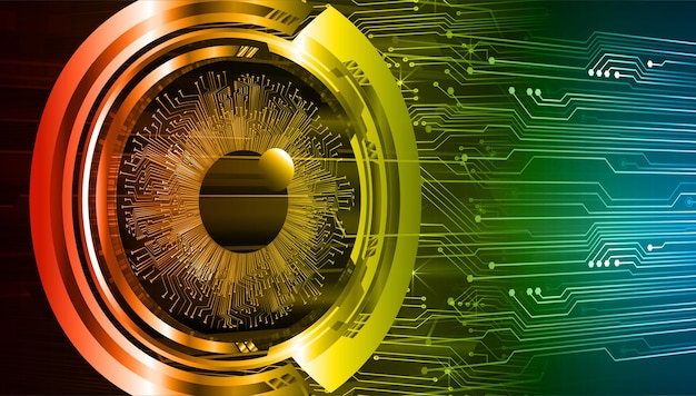 concepto de tecnología del futuro del circuito de ojo cibernético antecedentes
