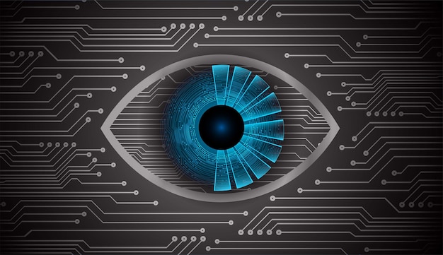 concepto de tecnología del futuro del circuito de ojo cibernético antecedentes