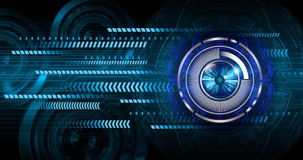 concepto de tecnología del futuro del circuito de ojo cibernético antecedentes