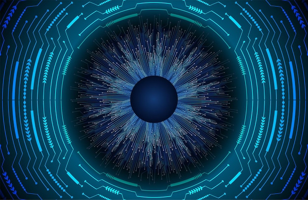 concepto de tecnología del futuro del circuito de ojo cibernético antecedentes