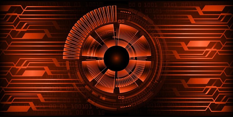 Vector concepto de tecnología del futuro del circuito de ojo cibernético antecedentes