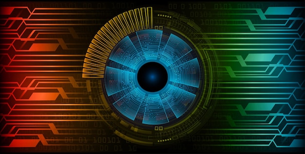 Concepto de tecnología del futuro del circuito de ojo cibernético antecedentes