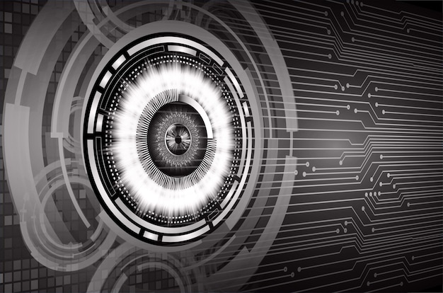 concepto de tecnología del futuro del circuito de ojo cibernético antecedentes