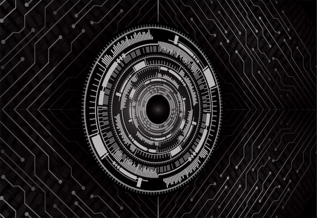 concepto de tecnología del futuro del circuito de ojo cibernético antecedentes