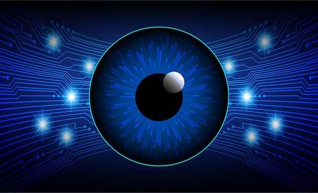concepto de tecnología del futuro del circuito de ojo cibernético antecedentes