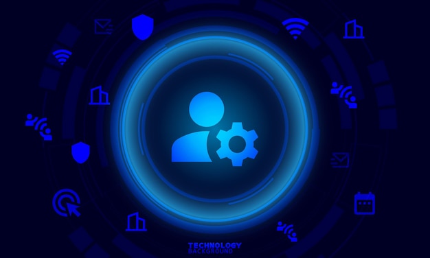 Concepto de tecnología de innovación empresarial. fondo de tecnología. efecto neón. concepto de placa de circuito