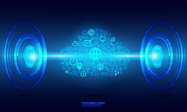 Concepto de tecnología de innovación empresarial. fondo de tecnología. efecto neón. concepto de placa de circuito