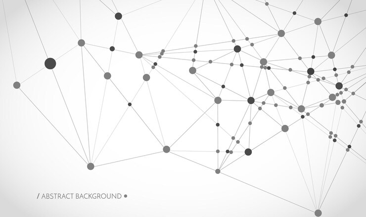 Vector concepto de tecnología líneas y puntos conectados signo de red geométrica conectada