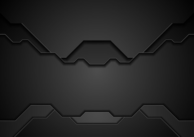 Concepto de tecnología negra fondo abstracto Vector diseño corporativo futurista