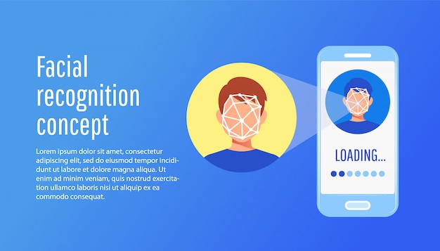 Concepto de tecnología de reconocimiento facial