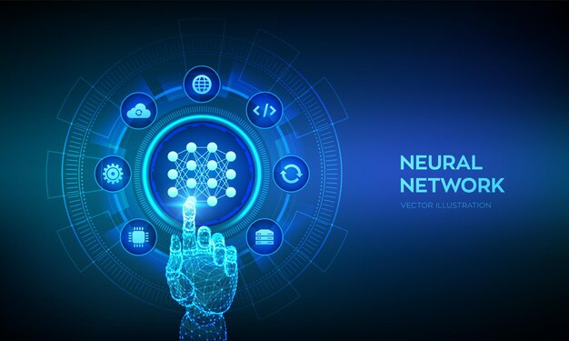 Concepto de tecnología de redes neuronales AI Inteligencia artificial Aprendizaje automático Aprendizaje profundo Big data