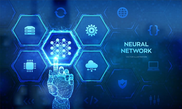 Concepto de tecnología de redes neuronales Inteligencia artificial Aprendizaje automático Aprendizajes profundos Grandes datos