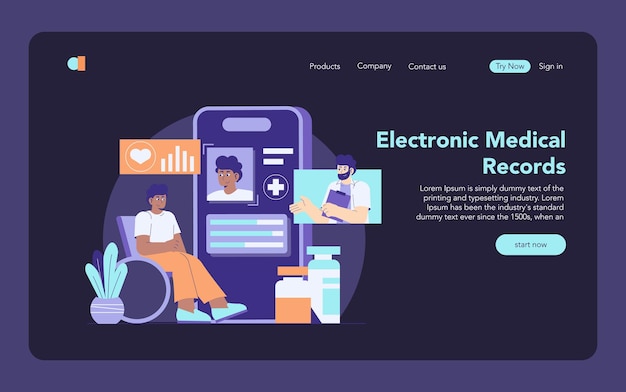 Concepto de tecnología sanitaria integración sin problemas de la tecnología en la atención al paciente con la medicina electrónica