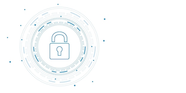 Concepto de tecnología de seguridad cibernética Escudo con datos personales del icono Keyhole
