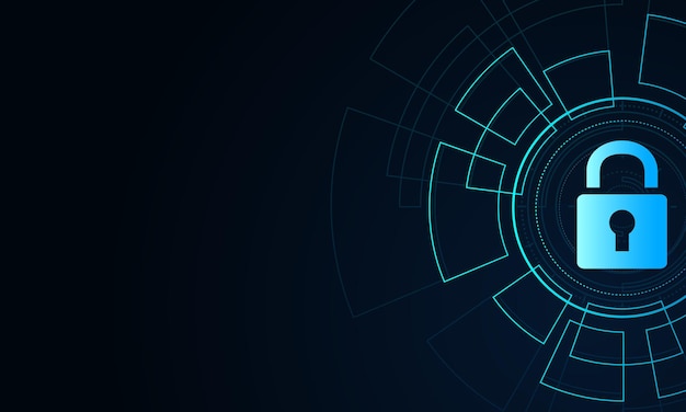 Concepto de tecnología de seguridad cibernética Escudo con icono de agujero de llave con fondo de mapa del mundo da personal