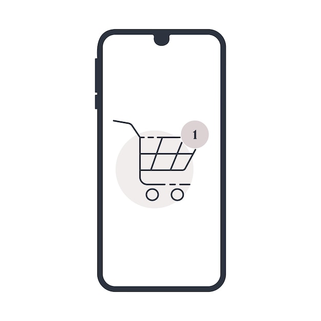 El concepto de un teléfono para la entrega en línea Una captura de pantalla de la pantalla del teléfono