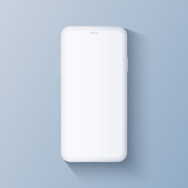 Vector concepto de teléfono inteligente de color blanco para cualquier aplicación y presentación.