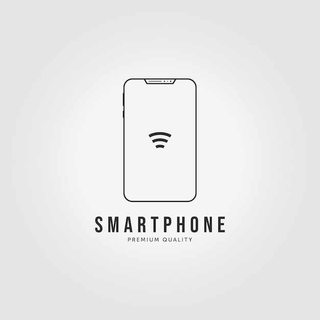 Concepto de teléfono inteligente minimalista icono logotipo vintage vector ilustración diseño