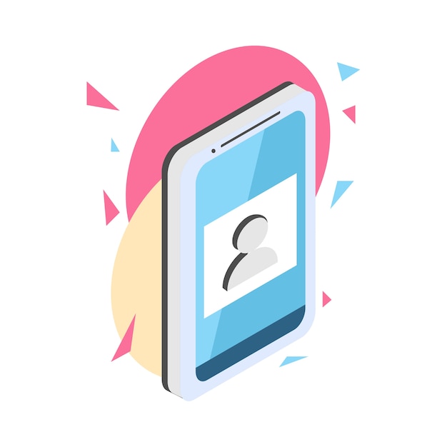 concepto de teléfono inteligente vector isométrica