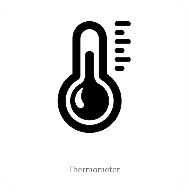 concepto de termómetro y icono de calor