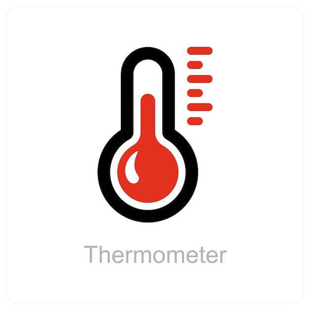 concepto de termómetro y icono de calor