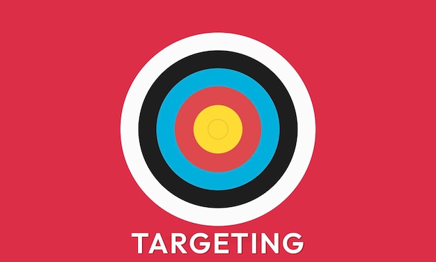 Concepto de tiempo de comercialización y orientación del negocio Objetivo de diseño plano Juego de dardos
