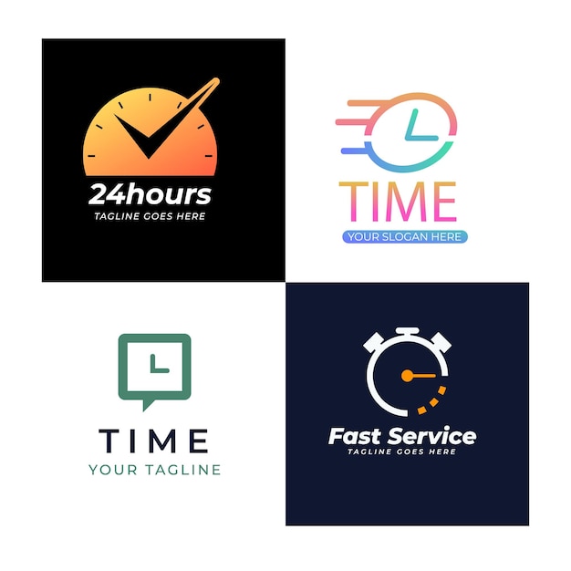 Concepto de tiempo de idea de logotipo abstracto vectorial o icono de negocio de reloj Plantilla de diseño de logotipo creativo