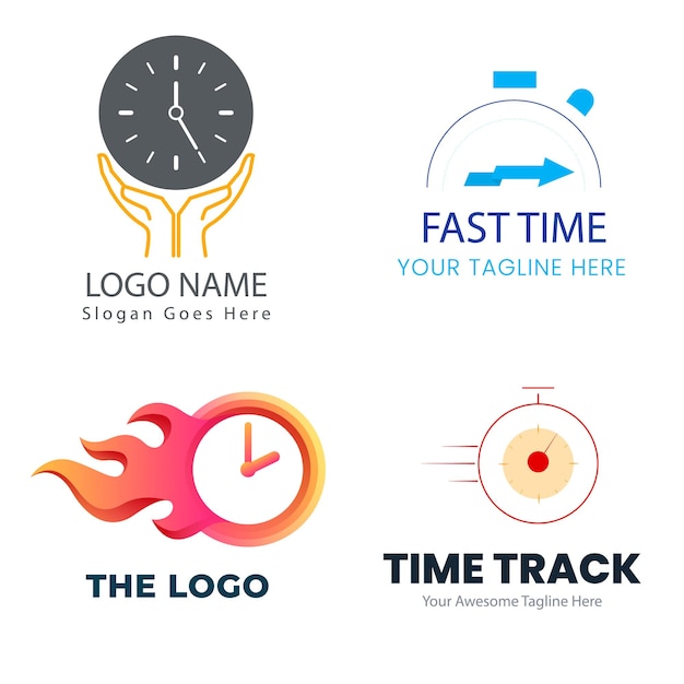 Concepto de tiempo de idea de logotipo abstracto vectorial o icono de negocio de reloj Plantilla de diseño de logotipo creativo