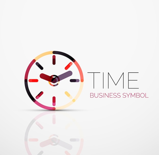 Concepto de tiempo de idea de logotipo abstracto vectorial o icono de negocio de reloj plantilla de diseño de logotipo creativo